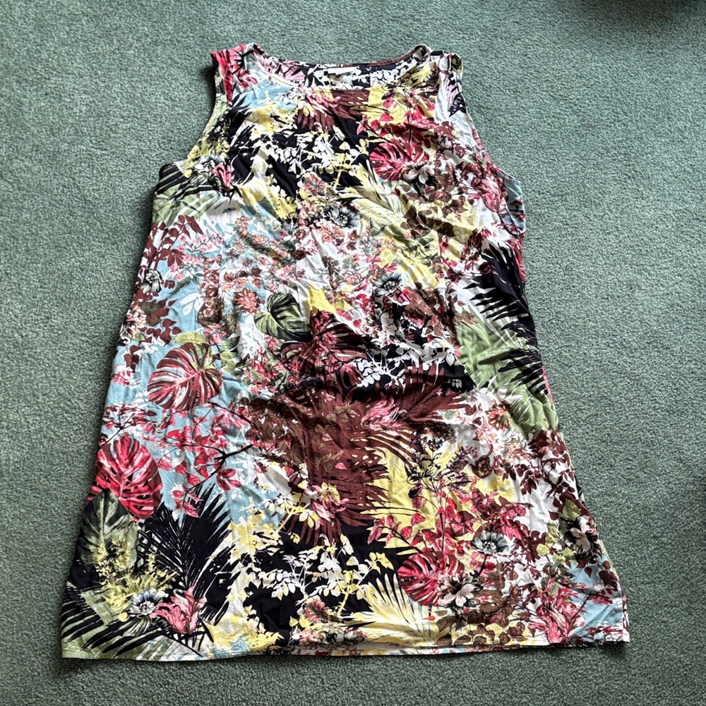 J. Jill Multicolor Tropical Floral Tank Dress